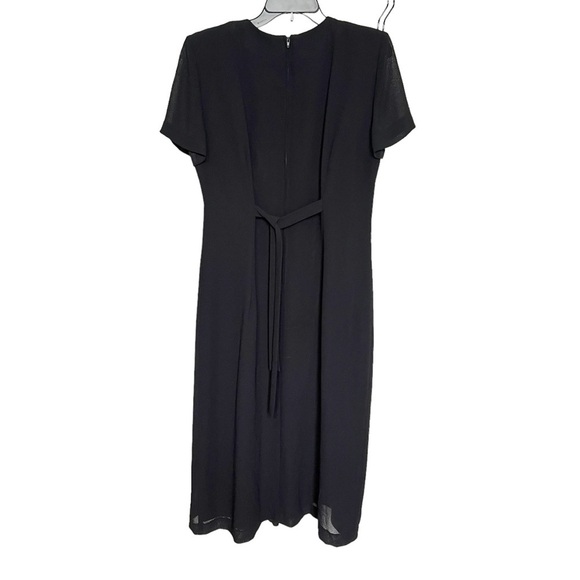 Jessica Howard Dress Butterfly Embellished Pleated Vintage Size 12 Black Party - Picture 2 of 5